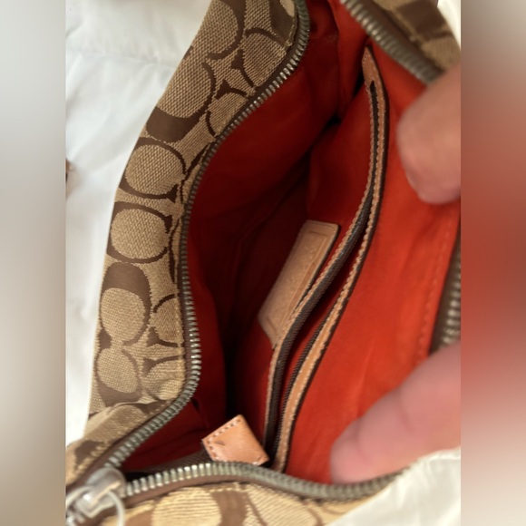 COACH MONOGRAM CANVAS AND LEATHER TRIM BAG VINTAGE - Picture 2 of 5